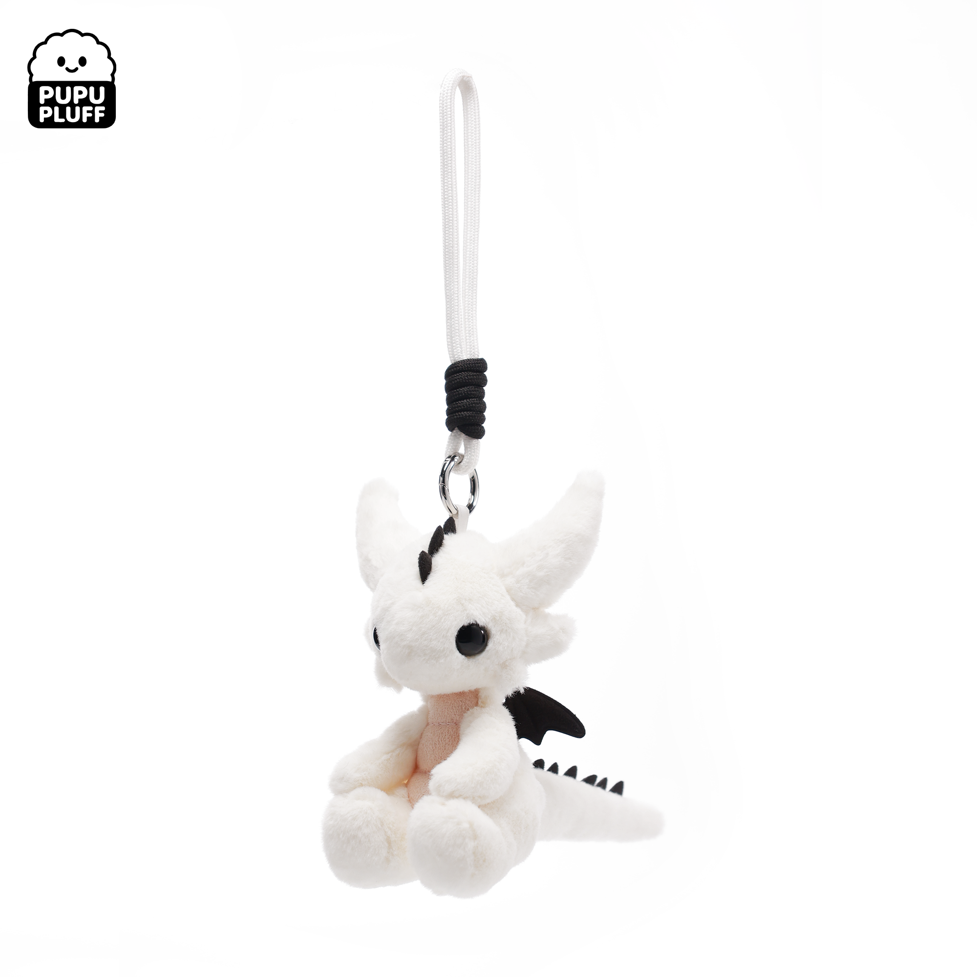 Pupupluff Black & White Cloud Hanging Plush Keychain